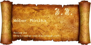 Wéber Mónika névjegykártya